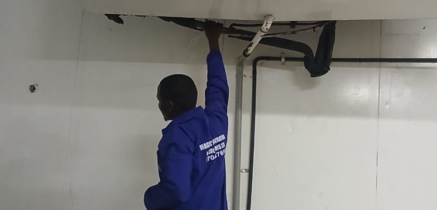 our technician installing a cold room