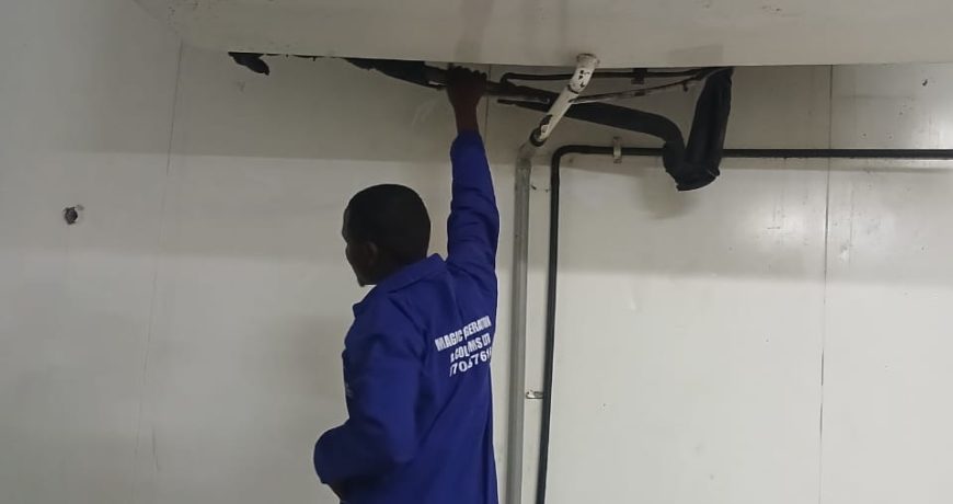 our technician installing a cold room