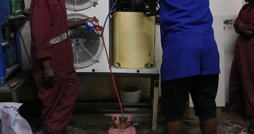 magic refrigeration and cold room team installing acold room