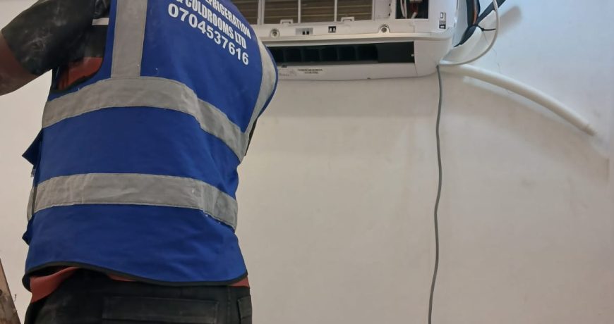 Air conditioning services in Kenya by Magic Refrigeration technicians installing and repairing AC units