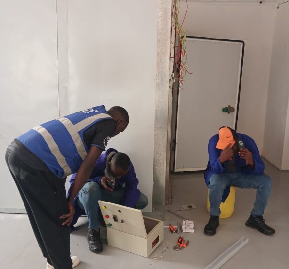 Cold room installation Kenya by Magic Refrigeration technicians installing commercial cold storage system