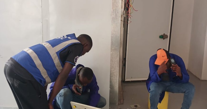Cold room installation Kenya by Magic Refrigeration technicians installing commercial cold storage system